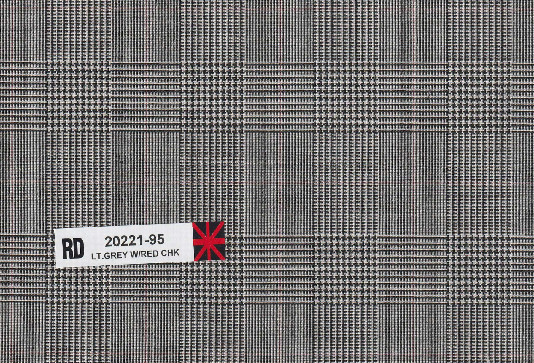 RD 20221-95 Light Grey With Red Check